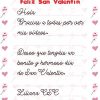 Carta de San Valentín Ejemplo descargar