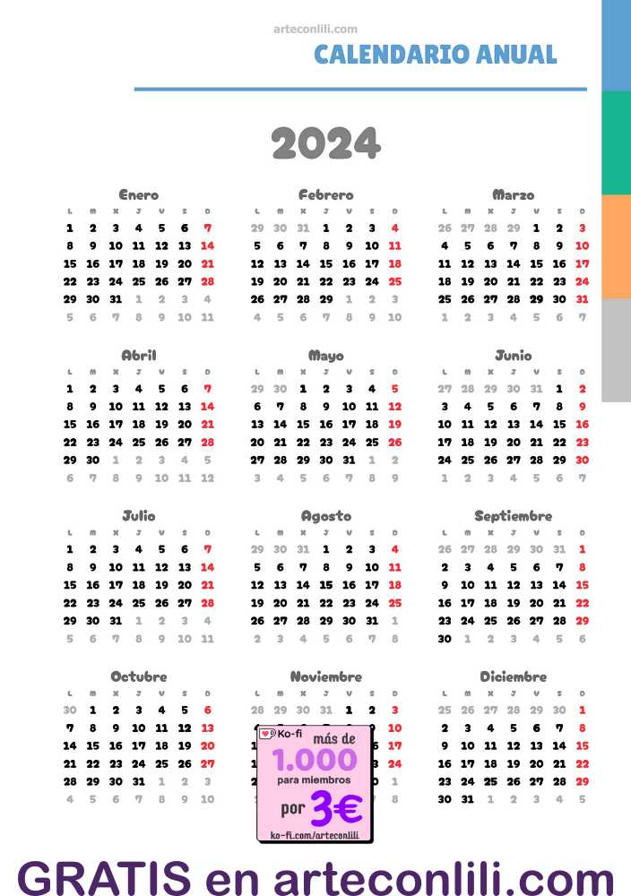 agenda escolar hojas extras meses 2024 nofest