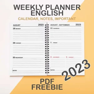 weekly planner 2023 mockup pages