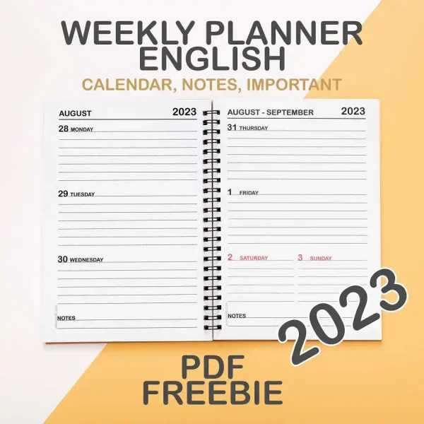weekly planner 2023 mockup pages