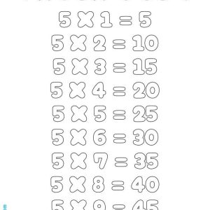 tabla de multiplicar 5